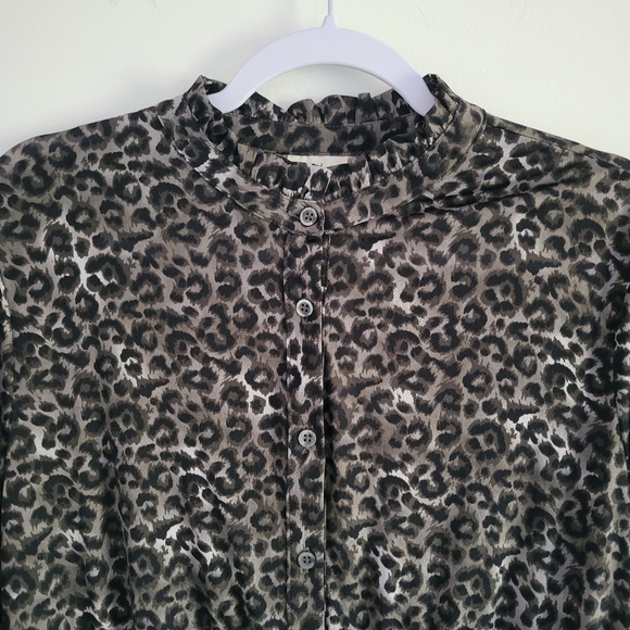 Style & Co Leopard Tunic Fall Blouse Top Size L - Picture 2 of 9